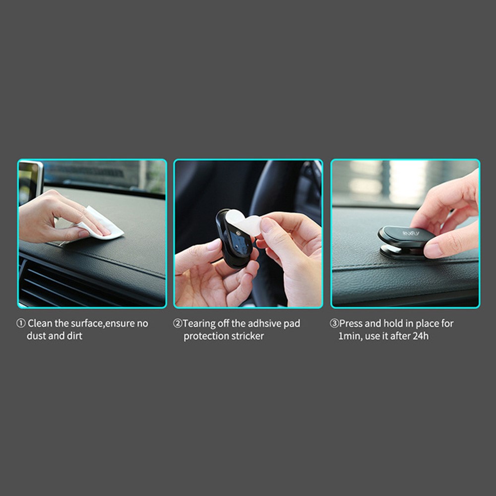 RAXFLY Car 360° Rotation Adhesive Phone Holder Magnetic Adsorption Bracket for 4-7inch Mobile Phones-11