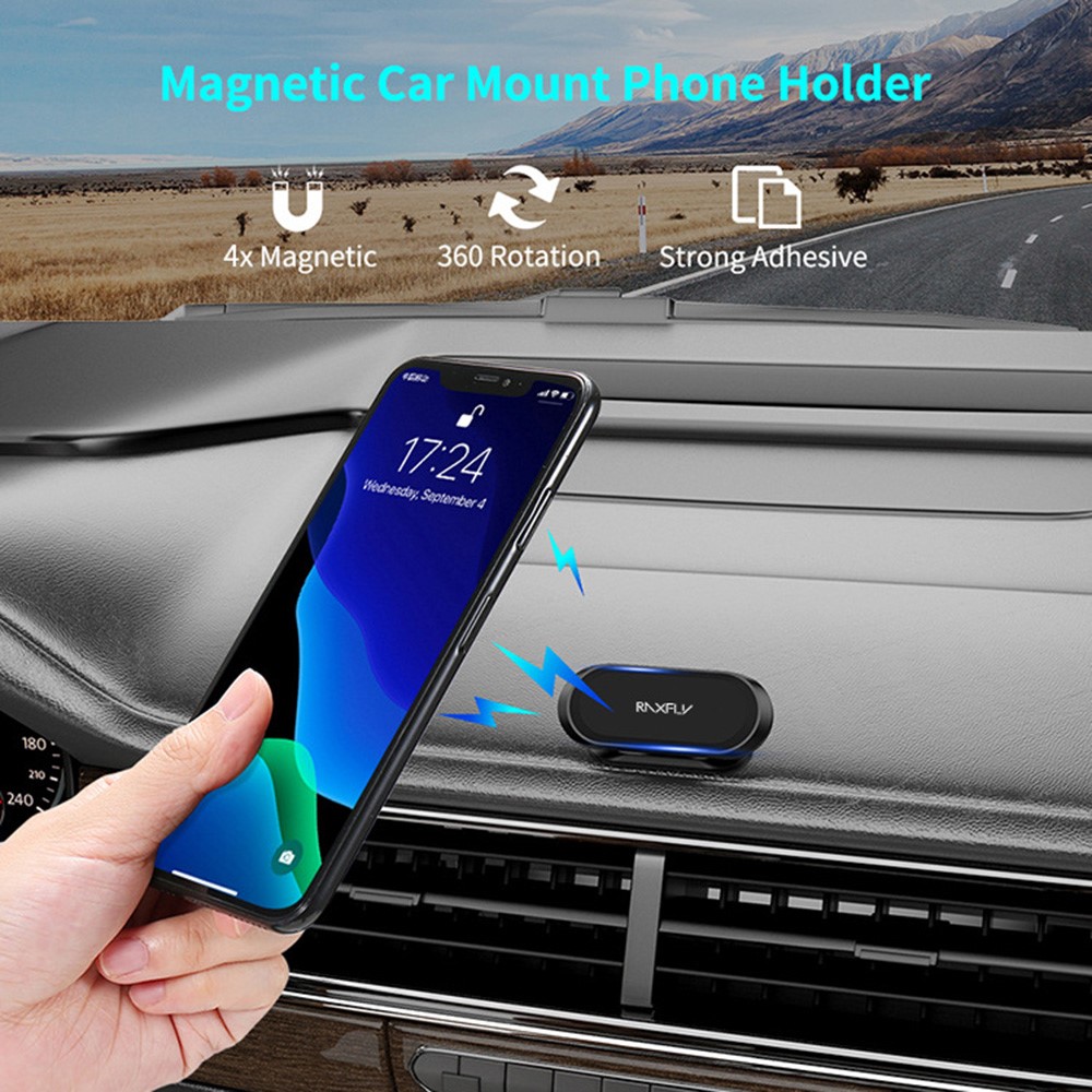 RAXFLY Car 360° Rotation Adhesive Phone Holder Magnetic Adsorption Bracket for 4-7inch Mobile Phones-4