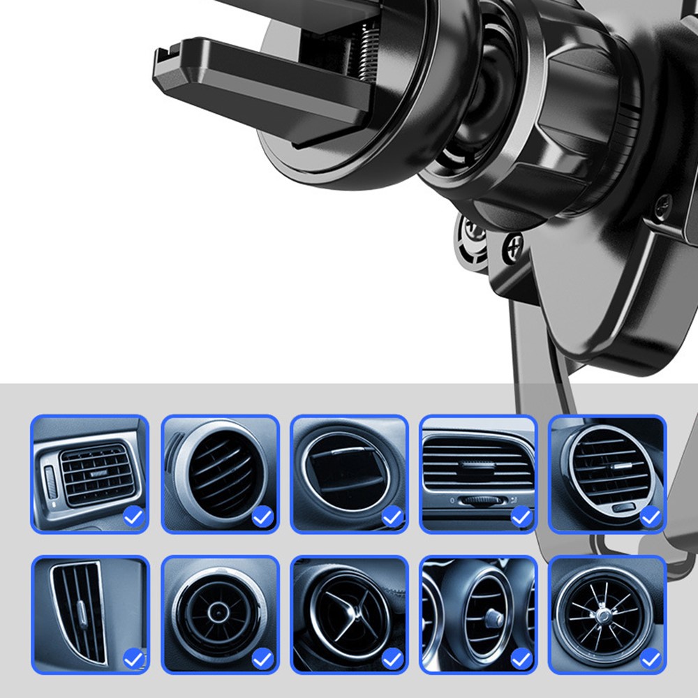 YC05 Gravity Sensing Auto Clamp Car Air Vent Mount Mobile Phone Holder Hands-free Bracket - Grey-3
