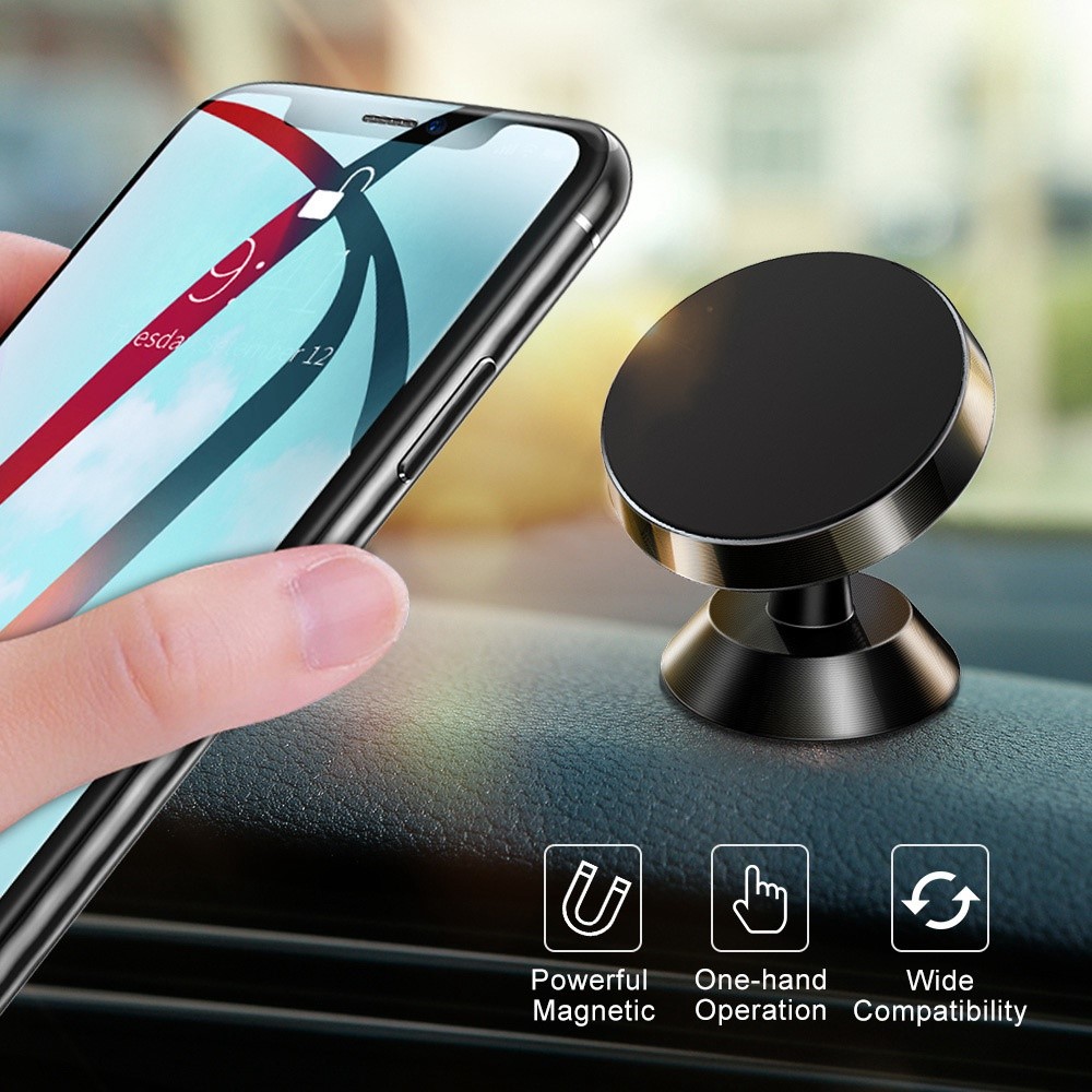 Magnetic Car Dashboard Phone Holder Magnet Mount Mobile Phone Stand GPS Support - Black-3