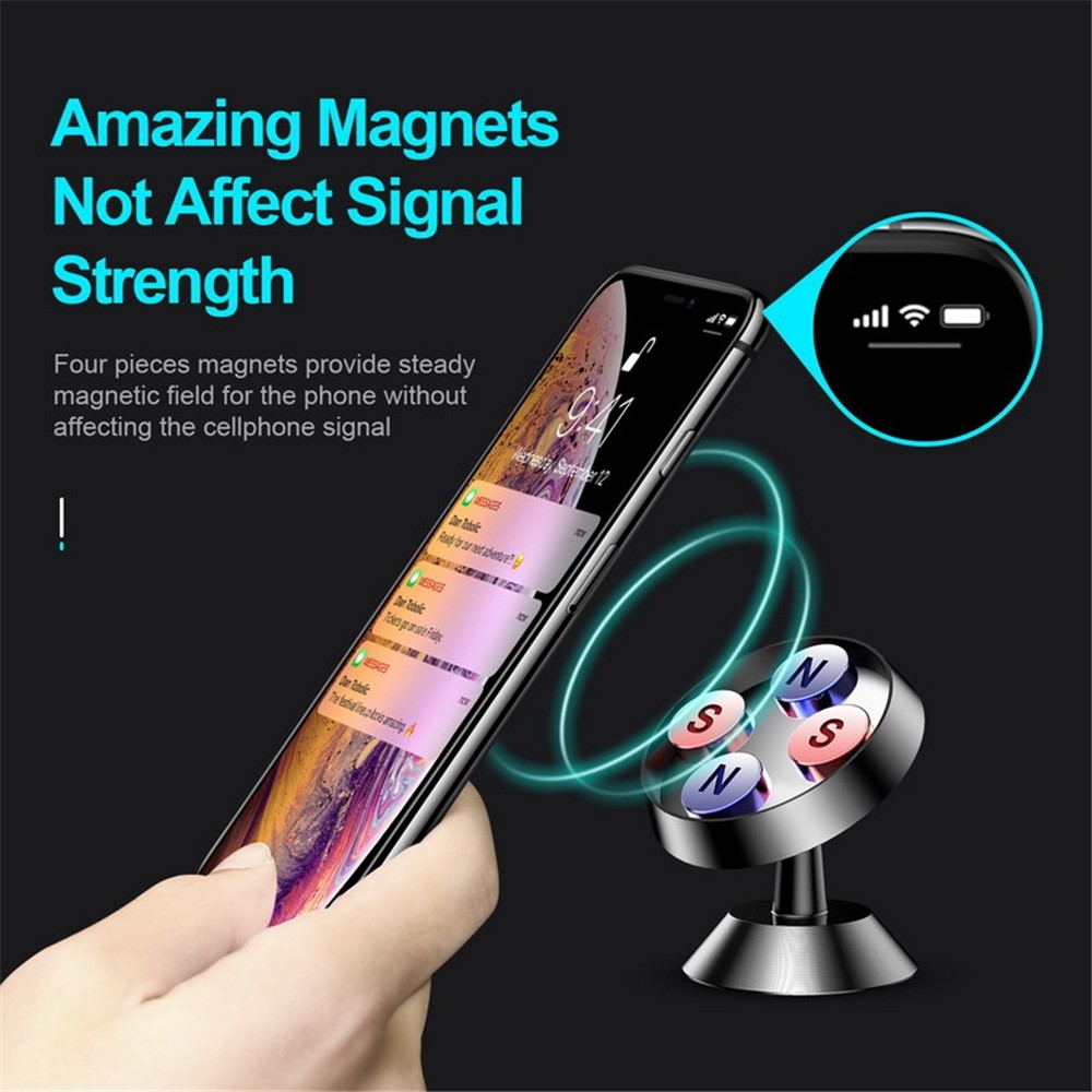 Magnetic Car Dashboard Phone Holder Magnet Mount Mobile Phone Stand GPS Support - Black-4