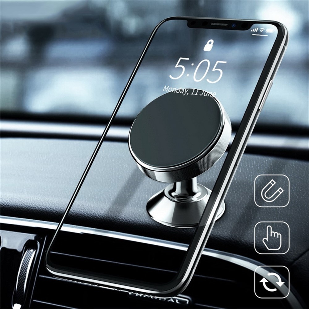 Magnetic Car Dashboard Phone Holder Magnet Mount Mobile Phone Stand GPS Support - Black-5