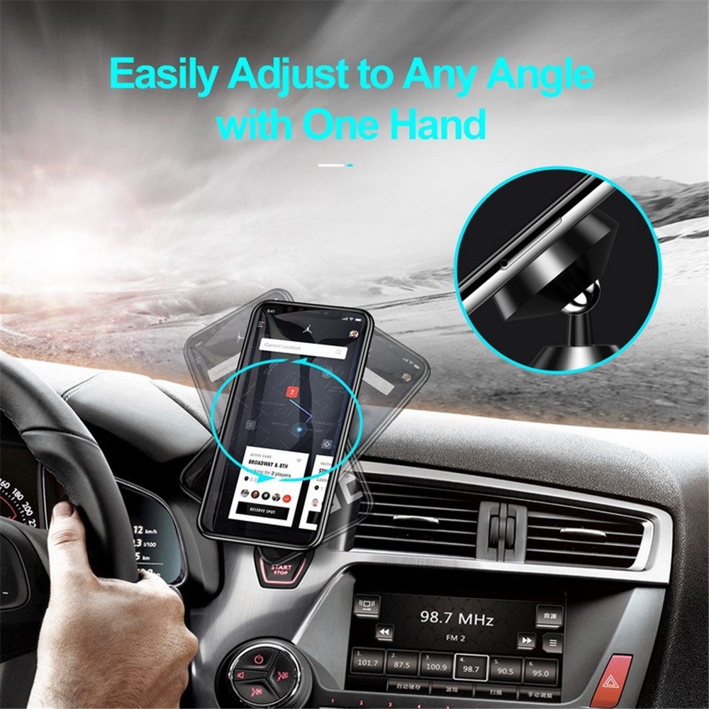 Magnetic Car Dashboard Phone Holder Magnet Mount Mobile Phone Stand GPS Support - Black-6