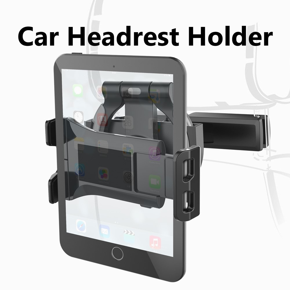 PB-47C Universal Car Tablet Holder Headrest Mount for 5" - 12.9" Phones Tablets, 360 Degree Rotating Stand-2