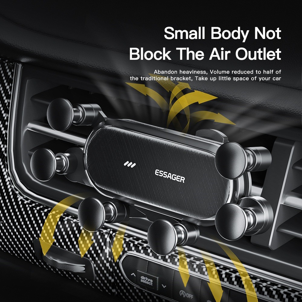 ESSAGER WEICHI Series Car Gravity Phone Mount Air Vent Phone Holder with 360-degree Rotating Ball for 4.7-6.7 inch Mobile Phones-5