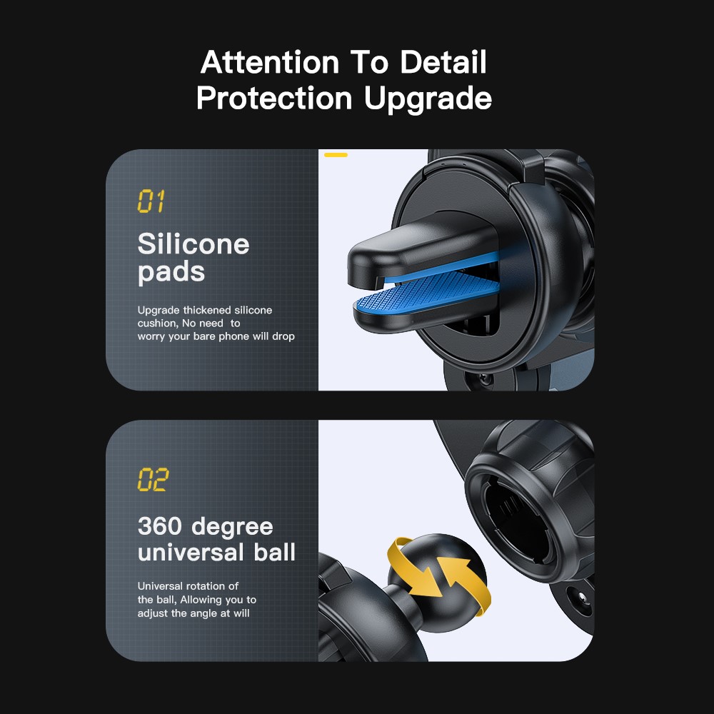 ESSAGER WEICHI Series Car Gravity Phone Mount Air Vent Phone Holder with 360-degree Rotating Ball for 4.7-6.7 inch Mobile Phones-6