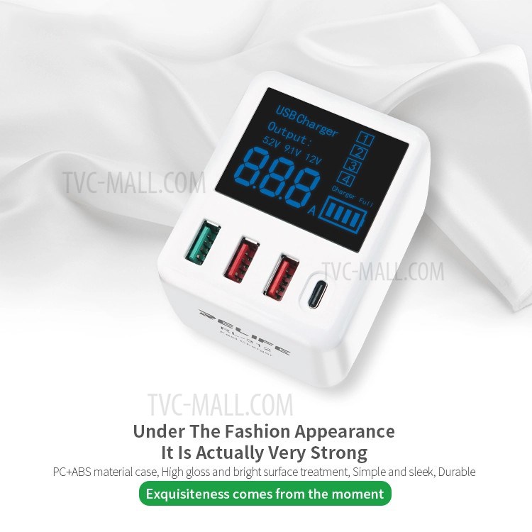 ReLife RL-312 Affichage Numérique Intelligent Chargeur Rapide - Plug UE-2
