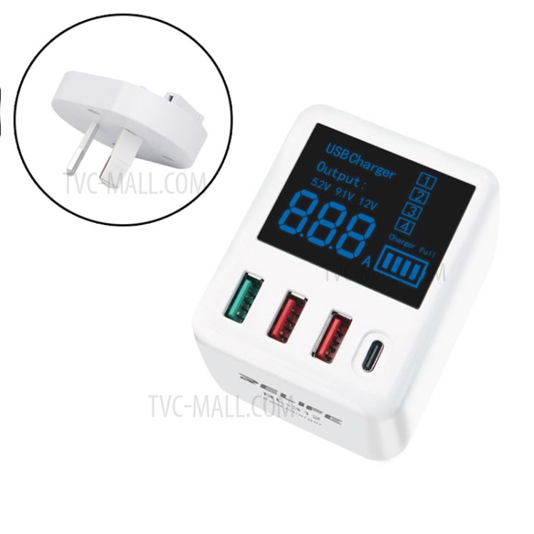 Relife RL-312 Display Digital Inteligente Carregador Rápido - Plugue AU-1
