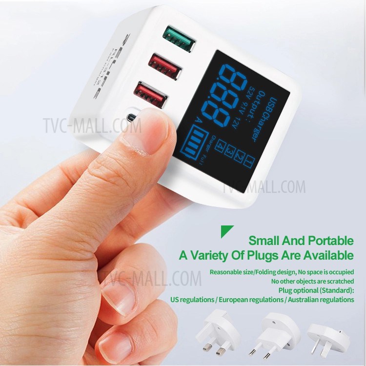 Relife RL-312 Display Digital Inteligente Carregador Rápido - Plugue AU-10