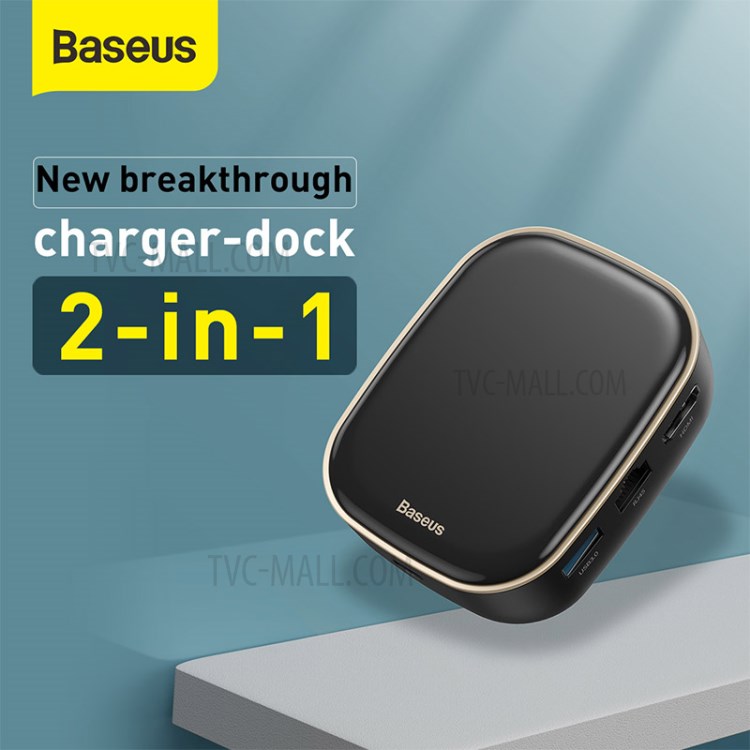 BASEUS Type-C HUB AC Multi-function Charger EU Plug - Black-2