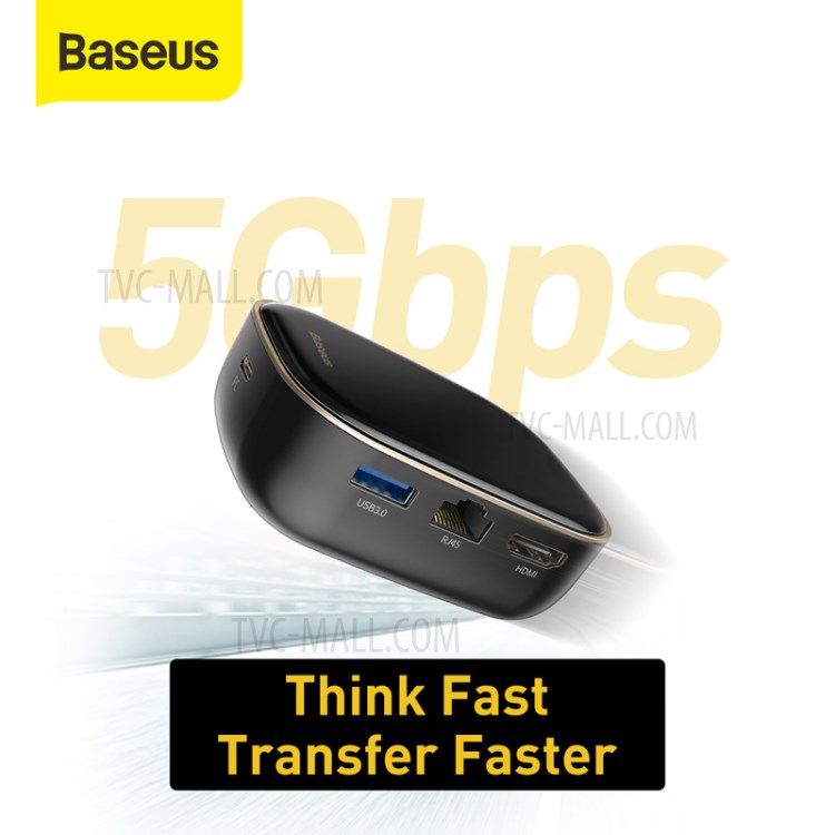 BASEUS Type-C HUB AC Multi-function Charger EU Plug - Black-3