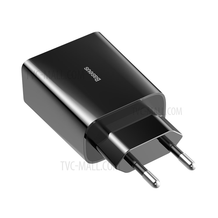 BASEUS QC Fast Charger 18W Travel Dual-USB Wall Charger Adapter EU Plug - Black-10