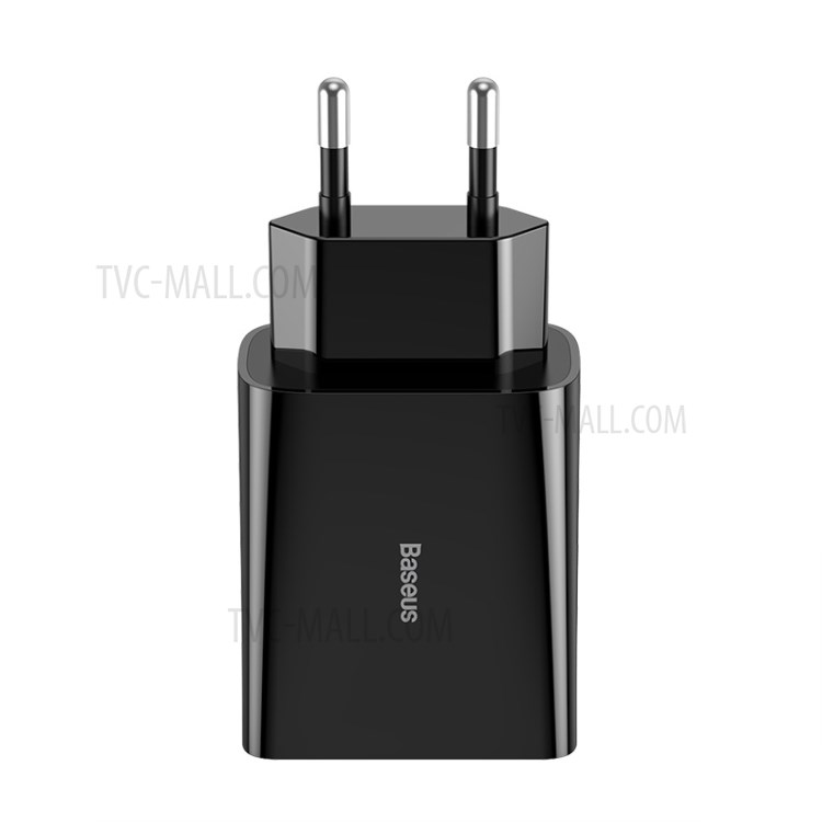 BASEUS QC Fast Charger 18W Travel Dual-USB Wall Charger Adapter EU Plug - Black-8