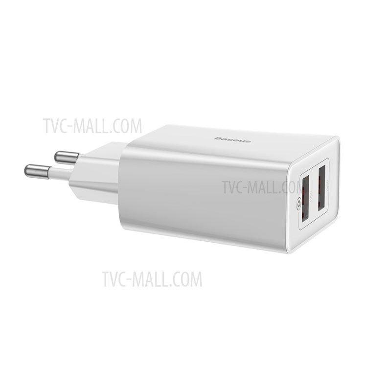 BASEUS QC Carregador Rápido 18W Viagem Carregador De Parede Dupla Usb Adaptador De Ficha UE - Branco-9