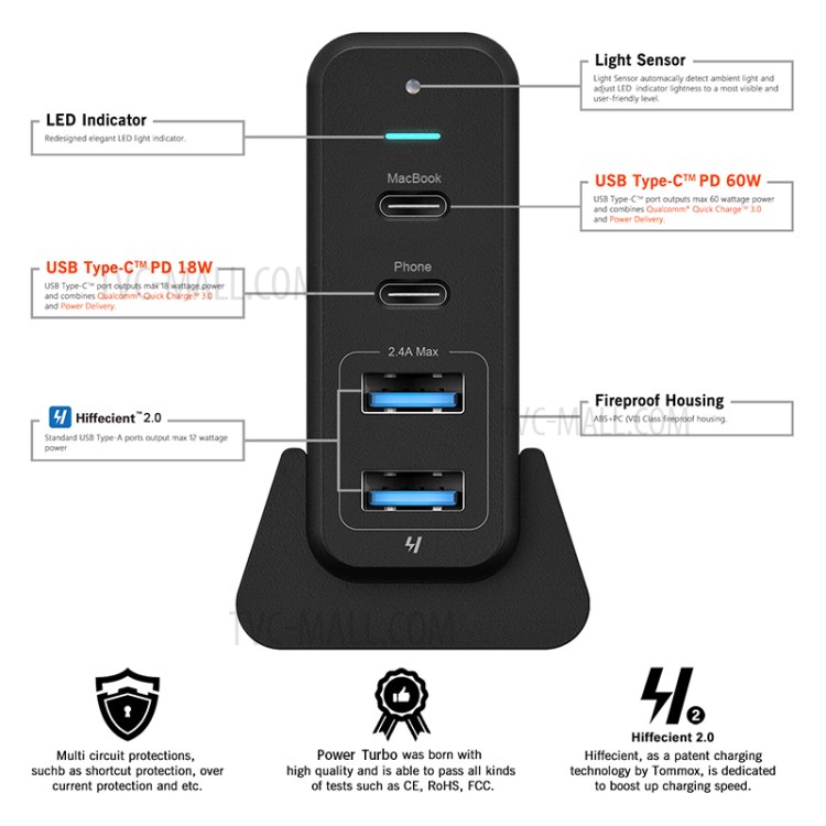 WIWU PT6042 PD Wall Charger - US Plug-2