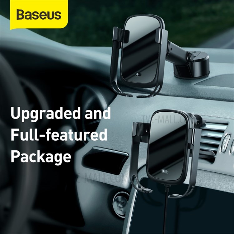 BASEUS Rock-solid Electric Holder Wireless Charger Kit - Black-5