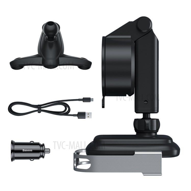 BASEUS Rock-solid Electric Holder Wireless Charger Kit - Silver-15