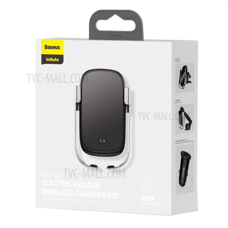 BASEUS Rock-solid Electric Holder Wireless Charger Kit - Silver-16