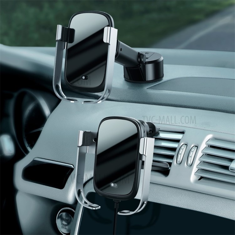 BASEUS Rock-solid Electric Holder Wireless Charger Kit - Silver-4