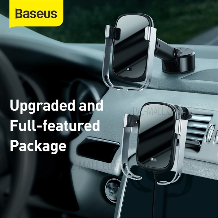 BASEUS Rock-solid Electric Holder Wireless Charger Kit - Silver-5