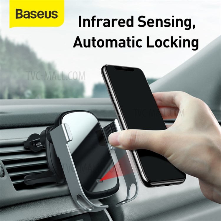 BASEUS Rock-solid Electric Holder Wireless Charger Kit - Silver-7