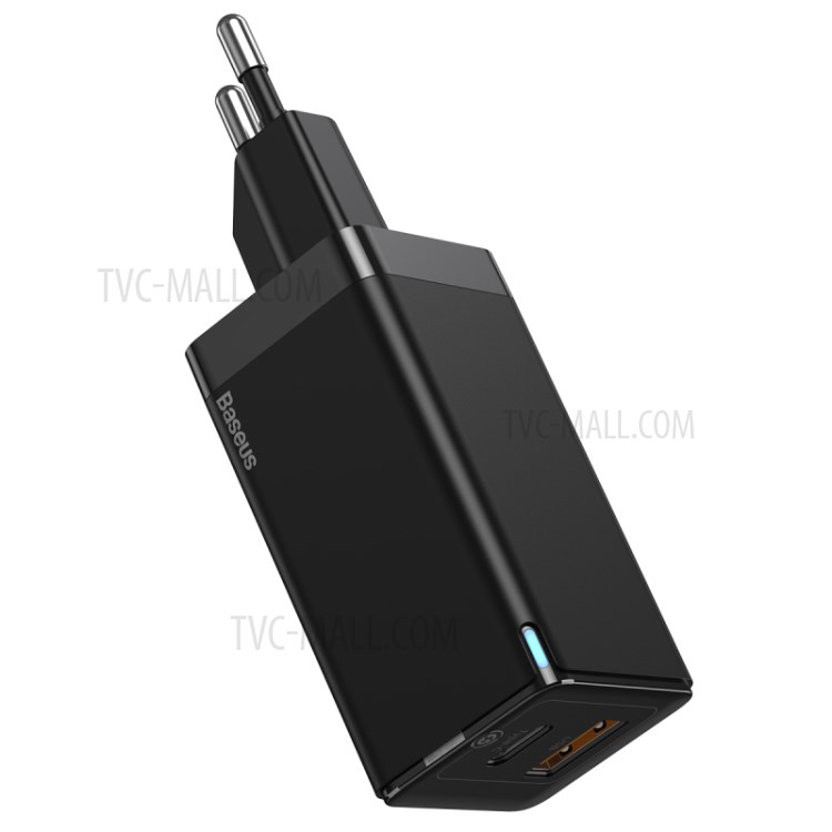 BASEUS GaN2 Quick Charge Type-C + USB Dual-port 45W Quick Charger, EU Plug - Black-14