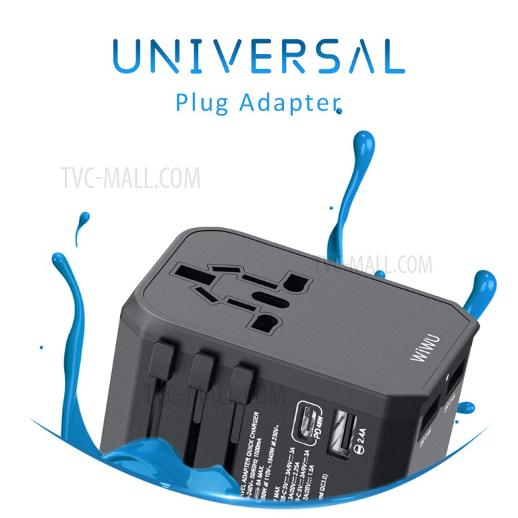 WIWU UA304 45W PD Universal Adaptateur De Voyage Chargeur Mural-3