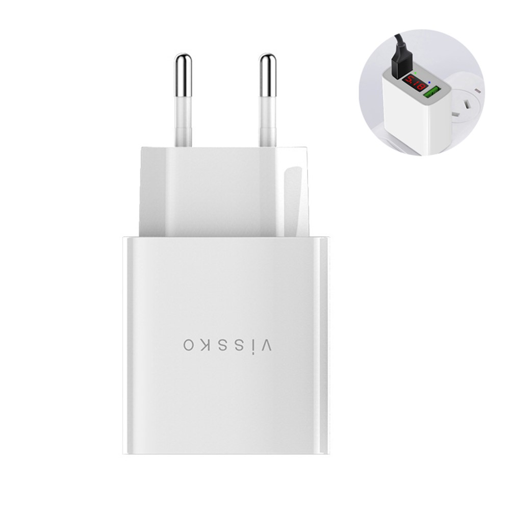 Chargeur Mural USB De Vissko Dual Chargeur Mural Universel 2.2a Adaptateur Secteur De Voyage - Blanc-1