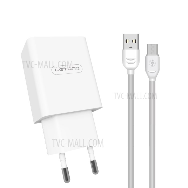 LETANG LT-TZ-14-V8 2.1A Wall Charger Adapter with Micro USB Charging Cable for Huawei Xiaomi - EU Plug-10