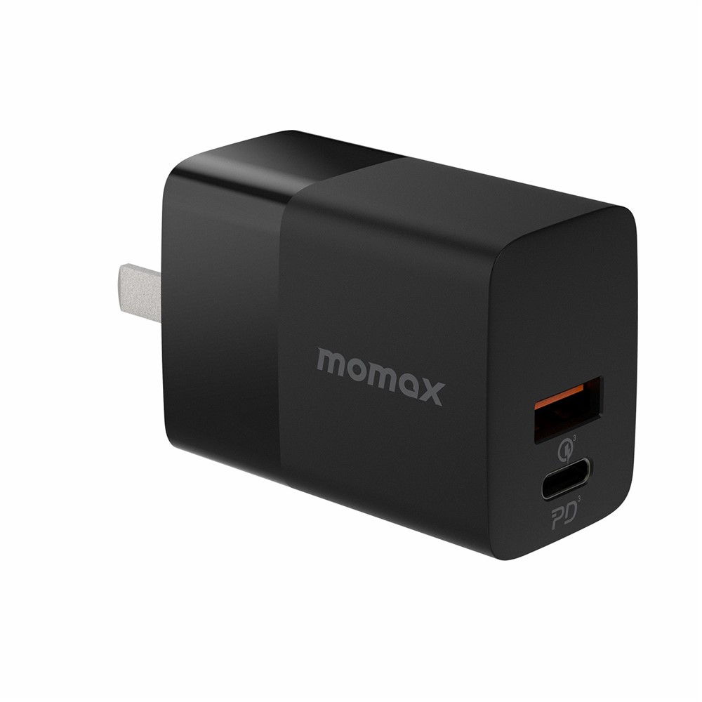 MOMAX PD QC3.0 30W Fast Charging Power Adapter Travel Wall Charger CN Plug - Black-1