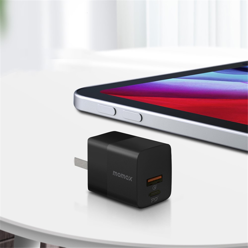 MOMAX PD QC3.0 30W Fast Charging Power Adapter Travel Wall Charger CN Plug - Black-6