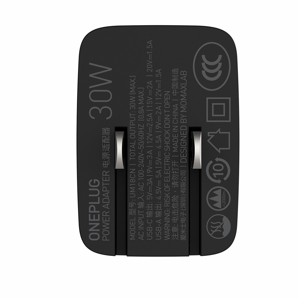 MOMAX PD QC3.0 30W Fast Charging Power Adapter Travel Wall Charger CN Plug - Black-8