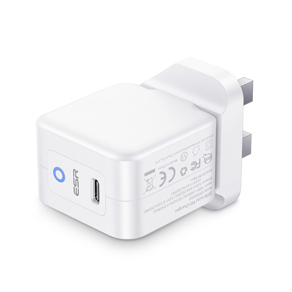 ESR EFB004O 20W PD Fast Charging Mini Smart Travel Wall Charger - UK Plug/White-3