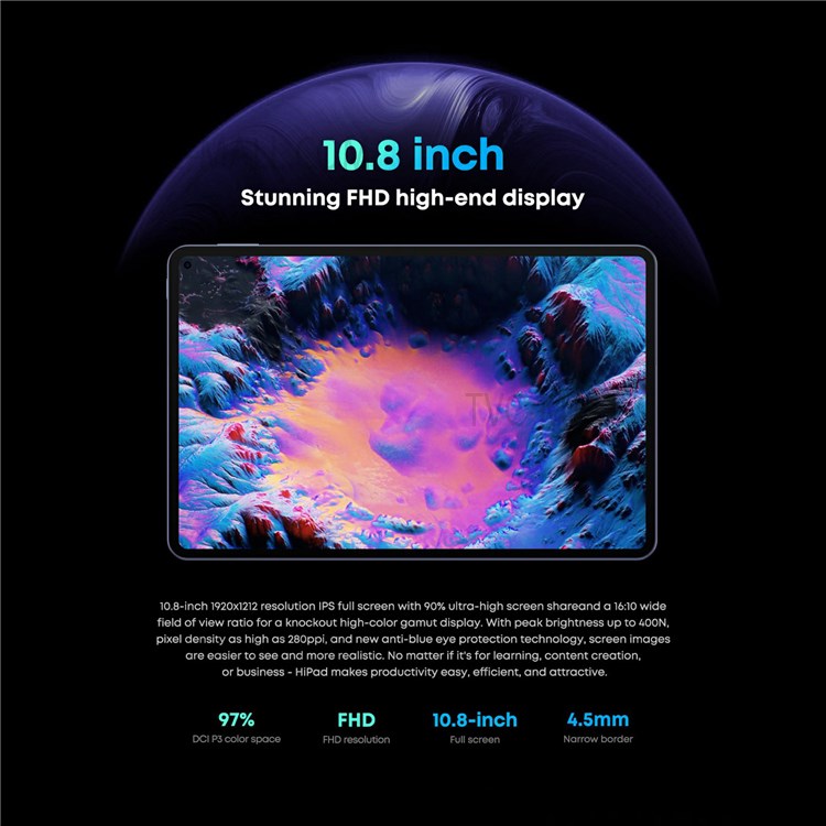 CHUWI HiPad Pro 10.8" 2K IPS Full Screen Tablet 8GB LDDR4X + 128GB UFS2.1 SSD Portable Tablets PC Support 4G LTE WiFi - US Plug-11
