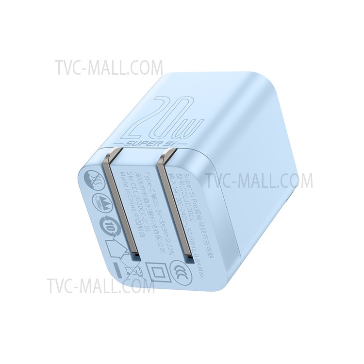 BASEUS Super Si Pro Quick Charger Type-C PD 20W CN Plug Power Adapter - Blue-8