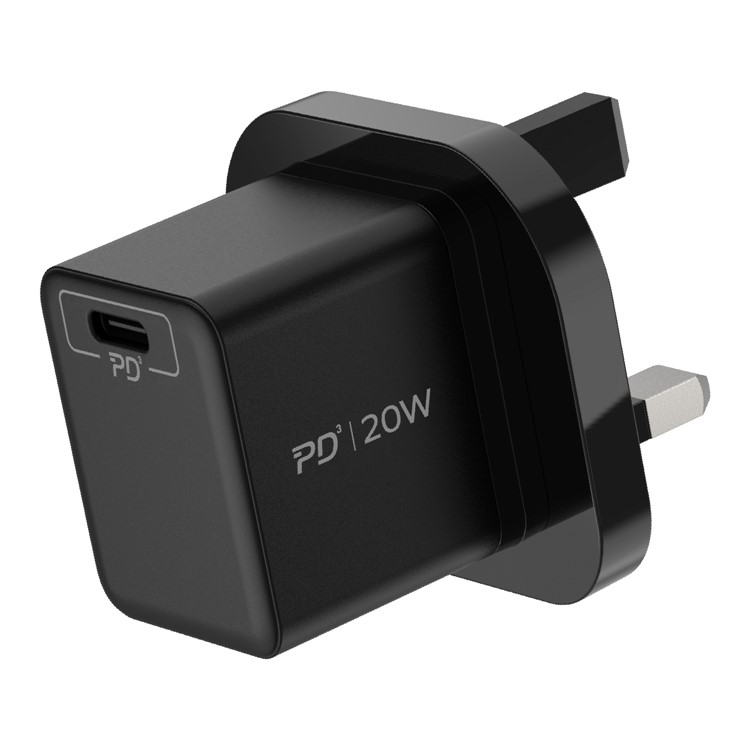 MOMAX 20W PD Fast Charger Single Type-C Adaptador de Energia de Carregamento - Preto / Plugue do Reino Unido-2