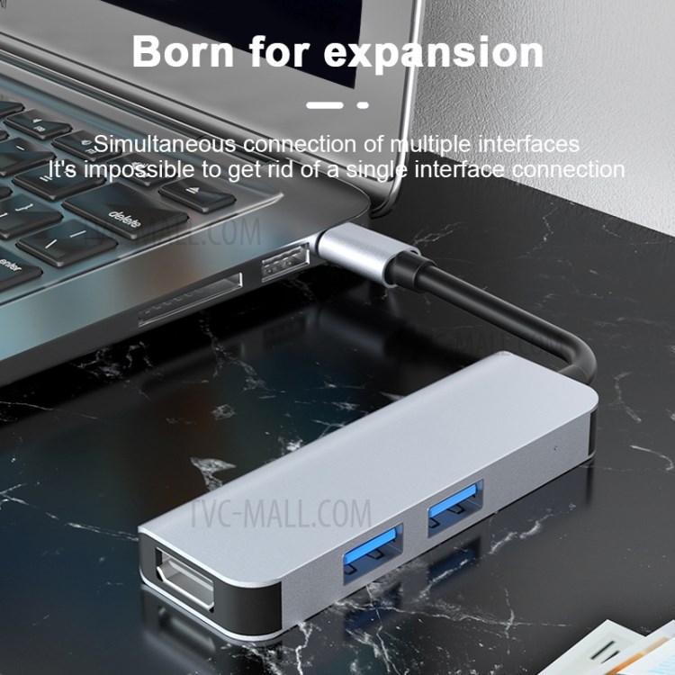 2011N 3-in-1 Multifunction Type-C to HDMI Hub Adapter with 2x USB 3.0 Port-4