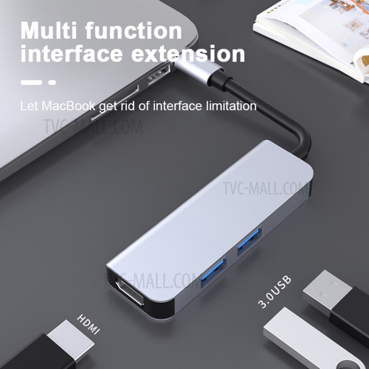 2011N 3-in-1 Multifunction Type-C to HDMI Hub Adapter with 2x USB 3.0 Port-7