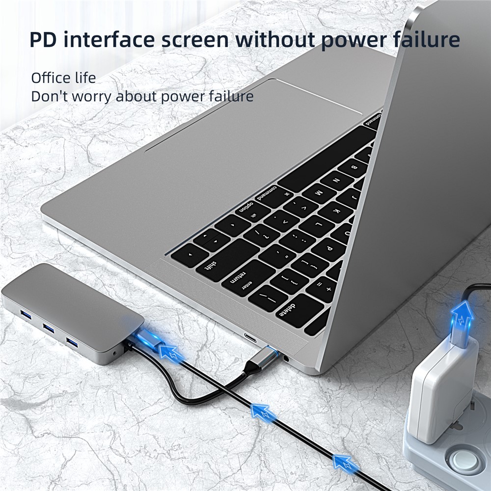 BL10V USB C Hub to HD 4K Video Output+USB 3.0+2xUSB 2.0+2 Memory Card Slots+RJ45+VGA+3.5mm Audio Port+PD Charging Port for Laptop Computer and Type-C Devices-7