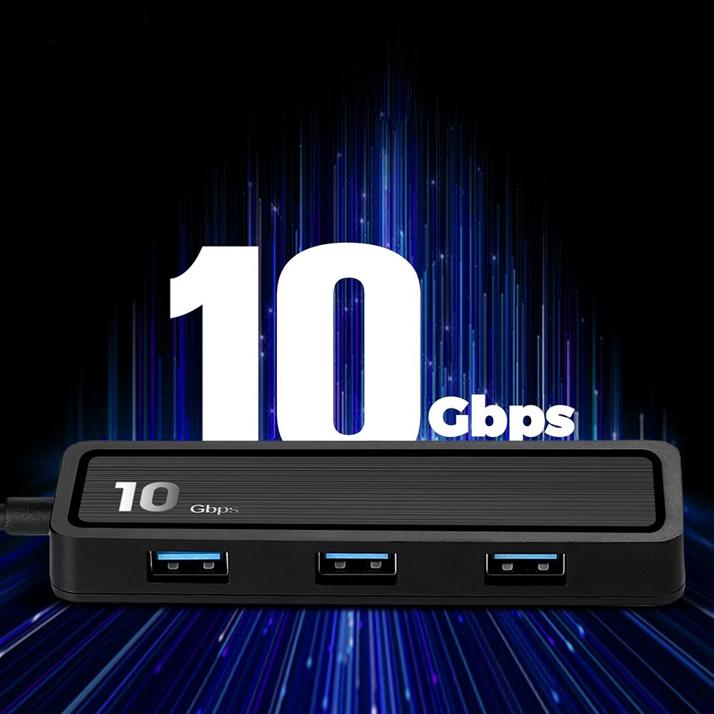 HU-002 Type C Hub Adapter 10Gbps High Speed Transmission Converter to 4xUSB 3.2 Ports and 2 Card Reader Slots Suitable for Computers Laptops-5