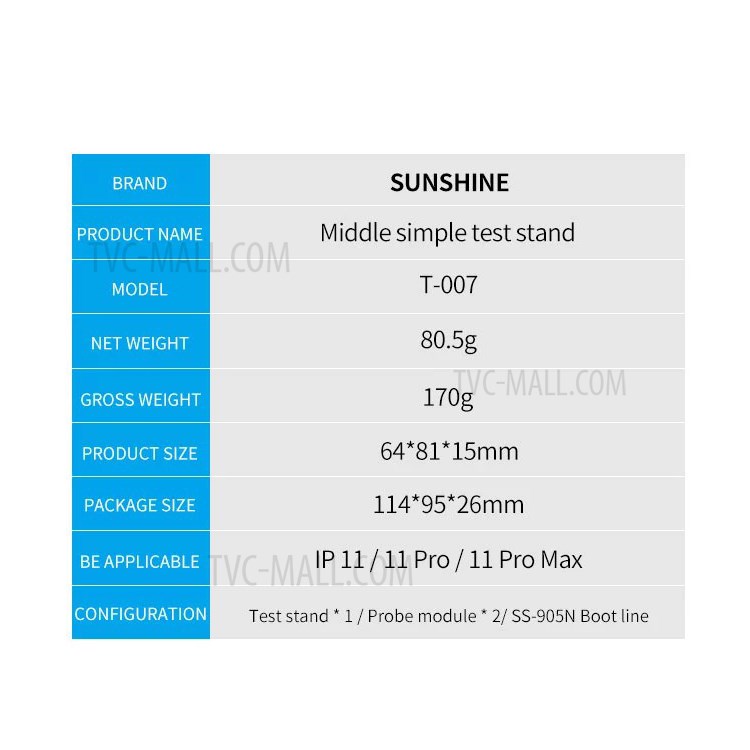 SUNSHINE T-007 for iPhone 11 Pro / 11 Pro Max Motherboard Middle Layer Tester-10