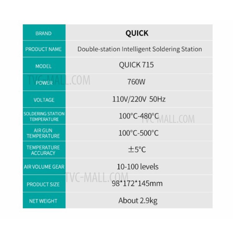 QUICK 715 Soldering Station Intelligent Mini 2 in 1 Soldering Station for Mobile Phone Repair - AC 110V-10