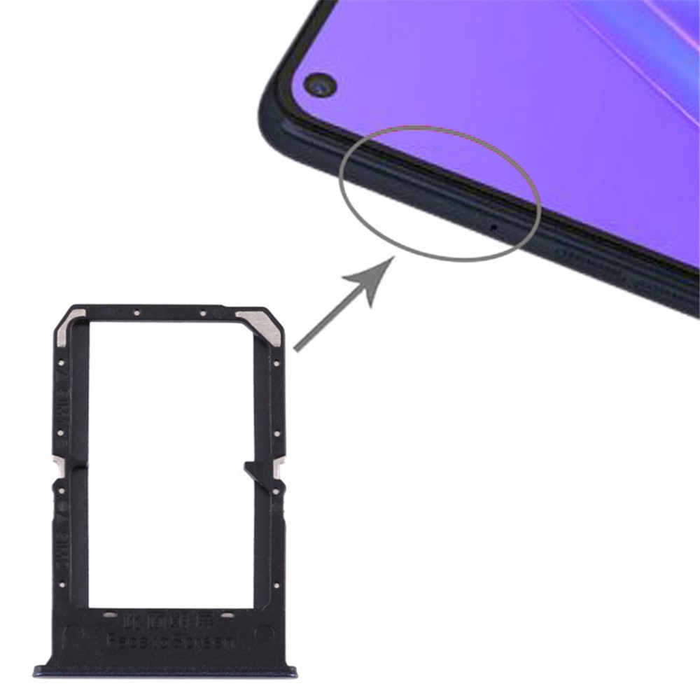 For Oppo A72 CPH2067 Dual SIM Card Tray Holder Replacement (without Logo) - Black-3
