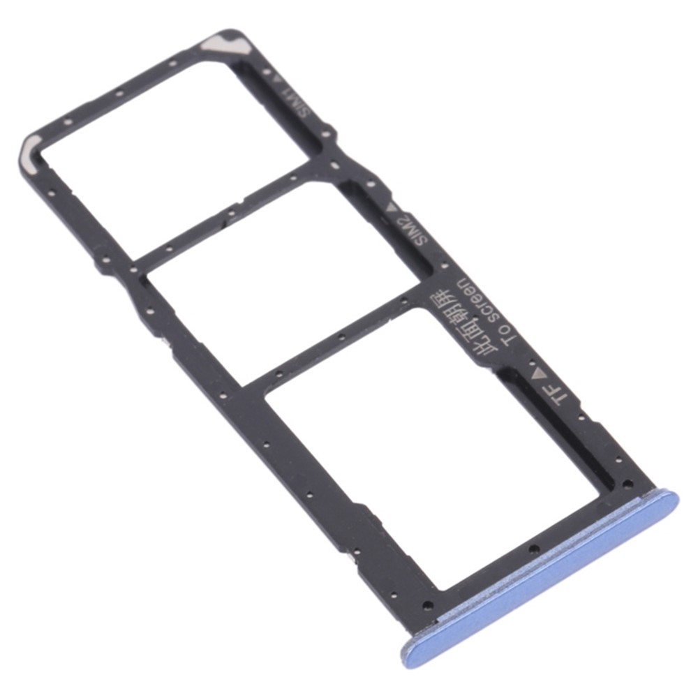 For Realme 7 5G RMX2111 Dual SIM Cards + Single TF Card Tray Holder Replacement (without Logo) - Blue-1