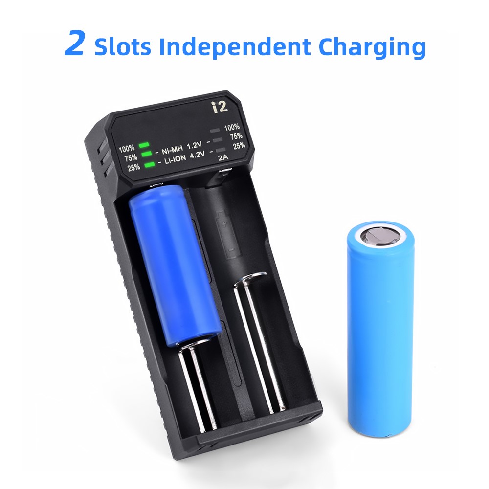 ESSAGER ECDQ-I201 2 Slot Rechargeable Battery Charger with LED Indicator for Lithium/Ni-MH Battery-5