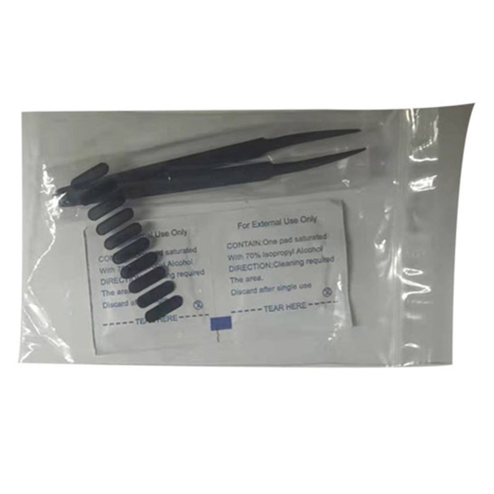 10PCS Short Speaker Mesh Dusproof Adhesive Sticker with Tweezer Alcohol Pack for Huawei Xiaomi Samsung iPhone and Other Phones - Black-8