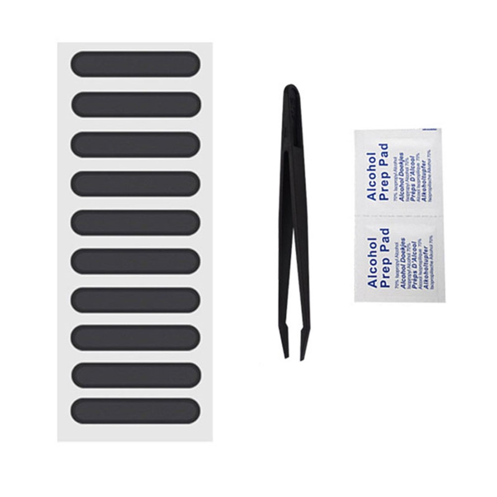 10PCS Long Anti-dust Adhesive Sticker Speaker Mesh Net with Tweezer Alcohol Pack for Cell Phones - Black-1