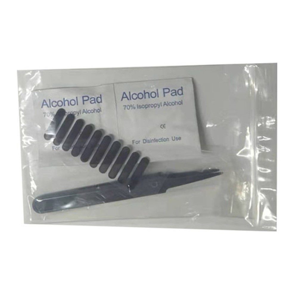10PCS Long Anti-dust Adhesive Sticker Speaker Mesh Net with Tweezer Alcohol Pack for Cell Phones - Black-10