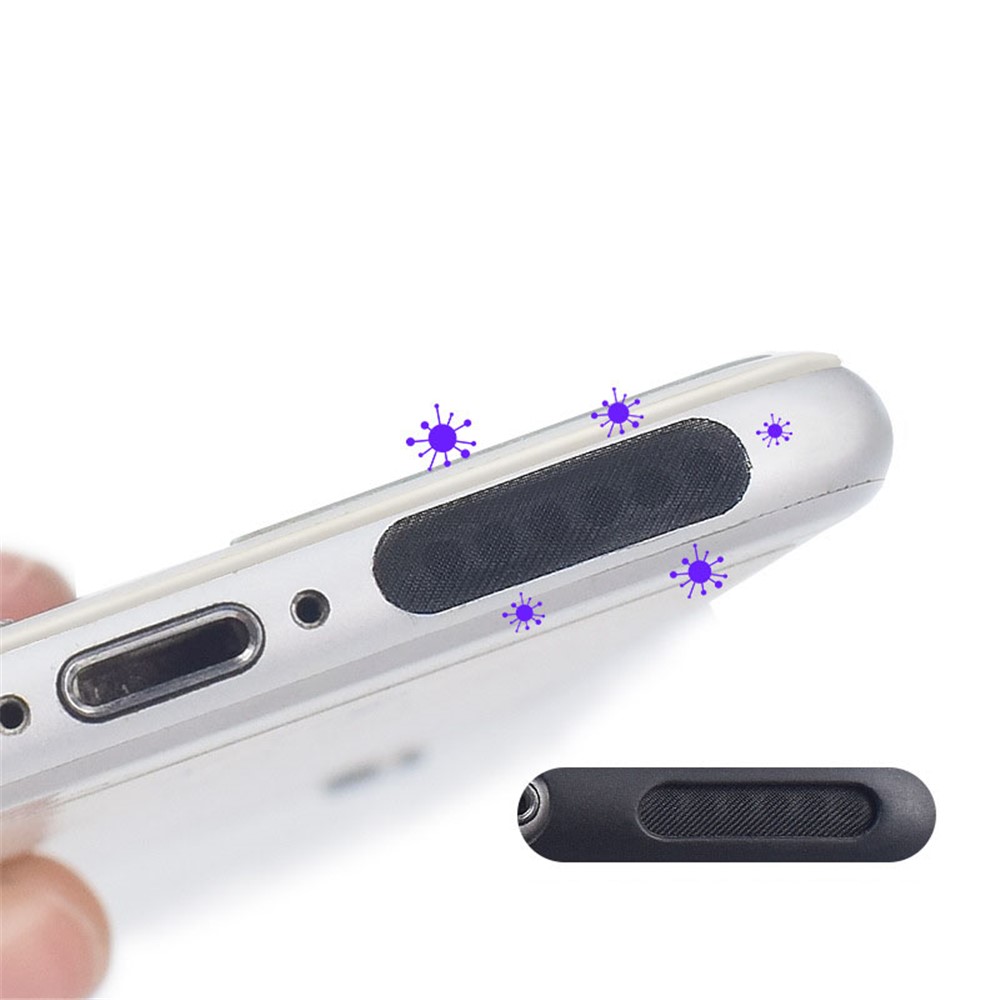 10Pcs / Set 15 x 4.5cm Mobile Phone Dustproof Net Stickers Speaker Mesh Protector Anti Dust Adhesive Dust Sticker Universal Phone Trumpet Net Accessories - Black-4