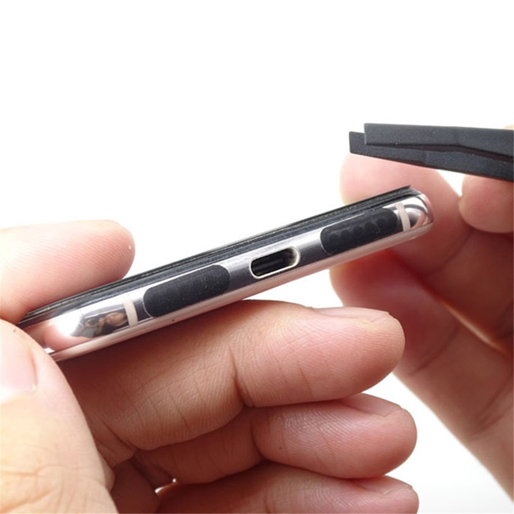 10Pcs / Set 15 x 4.5cm Mobile Phone Dustproof Net Stickers Speaker Mesh Protector Anti Dust Adhesive Dust Sticker Universal Phone Trumpet Net Accessories - Black-6